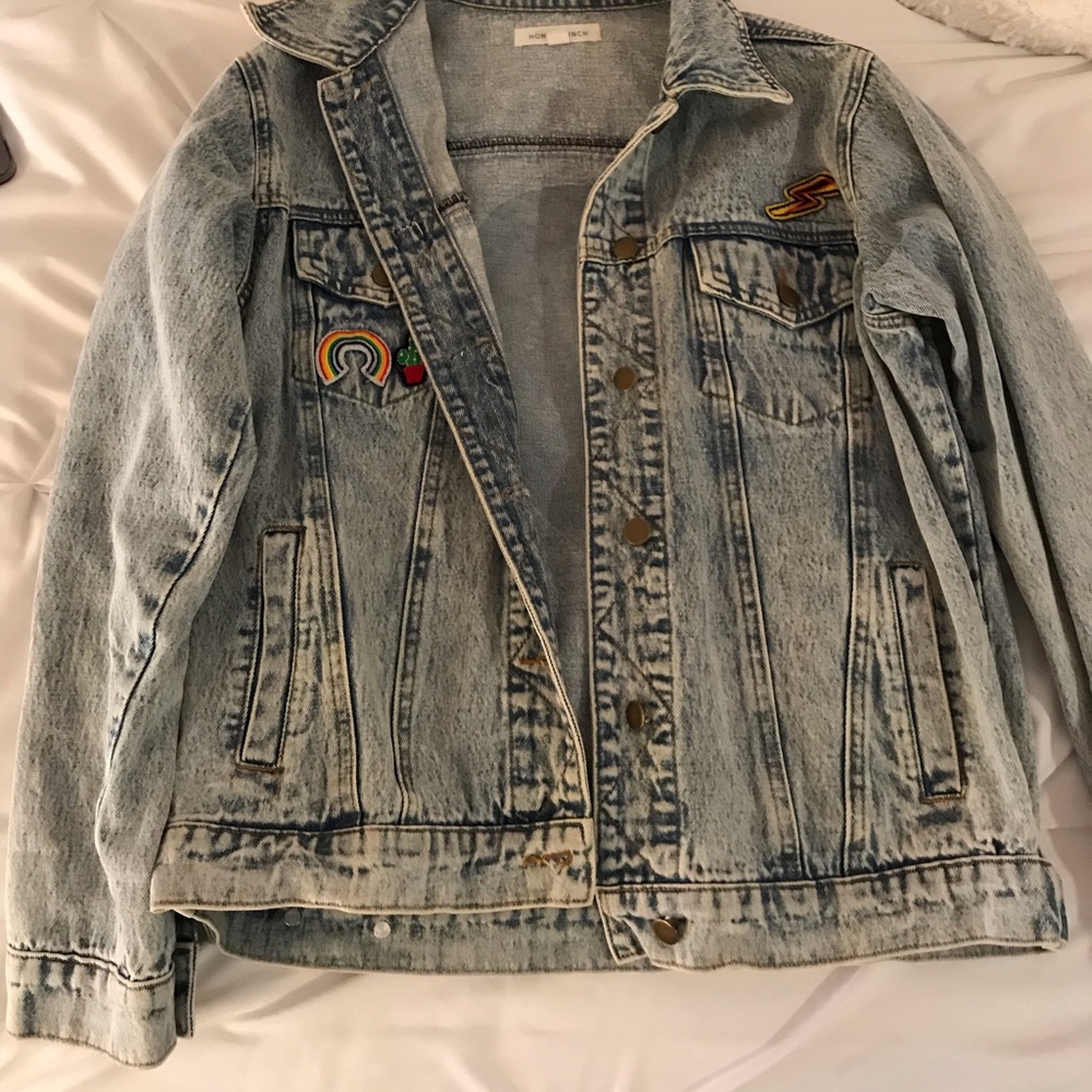 Honey punch jean jacket with patches